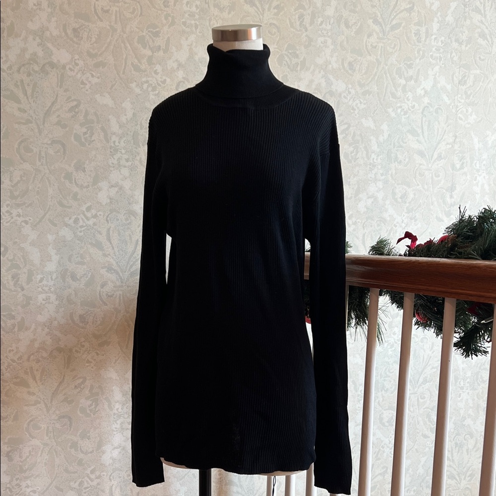 Coldwater Creek Black Turtleneck Sweater